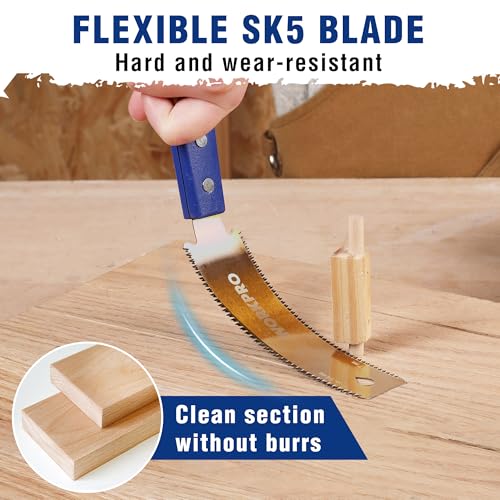 WORKPRO 6 Inch Japanese Pull Saw, Double-Edged Hand Saw for Wood Cutting with 14&17 TPI, SK5 Flexible Blade Flush Cut Saw with Non-Slip Beech Handle, Narrow Head for Fine Woodworking - size: 6'' - Narrow Head