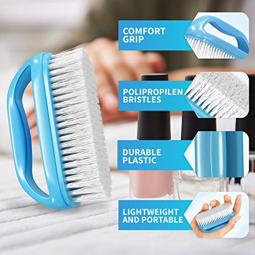 Konex Perfect-Grip Large Hand and Nail Brush 4" X 2-1/4" X 1-1/2" (Blue) - color: Blue