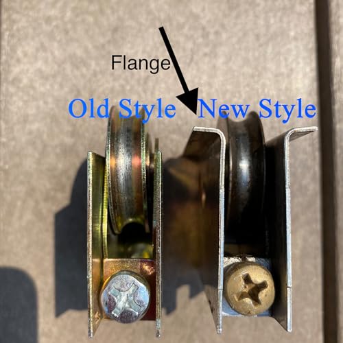 2 Pack Sliding Patio Door Roller Assembly Fits for Pella Wood Glass Doors P/N #0FAT0000 (Pre 1992), 1-1/2" Steel Ball Bearing, Edge Adjustable, Stainless Steel Housing with No Flange - color: Old Style No flange