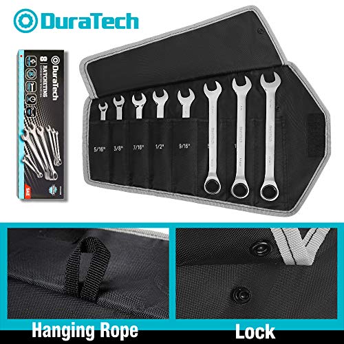 DURATECH 8-Piece Ratcheting Wrench Set, SAE, 5/16" to 3/4" - size: Set（5/16" to 3/4"）