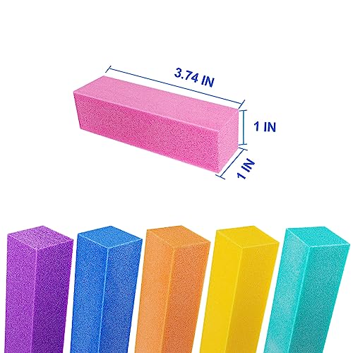 12 Pcs Nail Buffer Block for Acrylic and Natural Nails, 4 Sided Sanding Buffers for Gel Nails Fingernail Shine Buffing Filer Set, Professional Manicure Polisher Buffer Bulk Medium Grit Mix Color