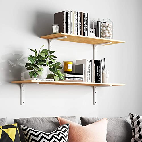 SAYAYO Wall Shelf Bracket White, 8 X 6 Inch Heavy Duty L Bracket for Wood - color: White, size: 8 x 6 Inch (4 PCS)