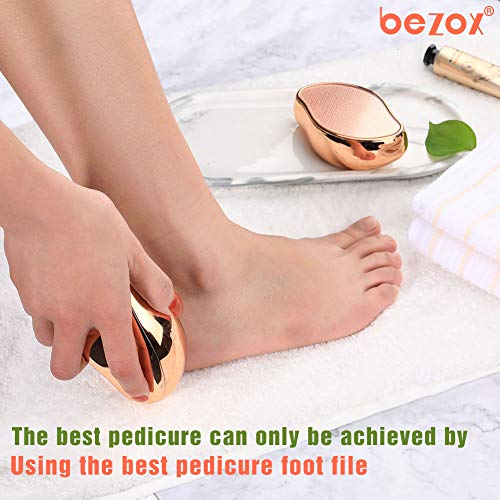 BEZOX Glass Foot File Callus Remover, Crystal Foot Scrubber Pedicure Tool - style: Shinning Golden