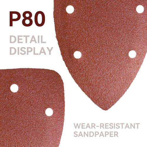 50 Pcs 80 Grit Mouse Sandpaper, Aluminum Oxide Mouse Sanding Pads - size: 80 Grit