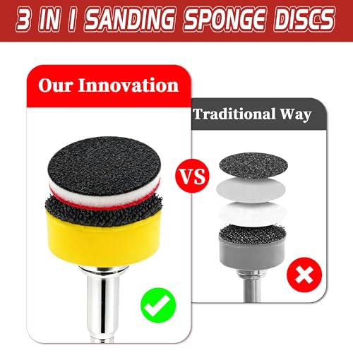 63 PCS 1 Inch Sanding Dremel Discs Hook and Loop Sandpaper 180-3000 Grits | Wet Dry Sanding Pads with 1/8" 1/4" Shank Small Sanding Discs for Curved Surfaces Resin Wood Metal - style: Mixed