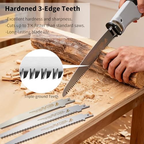 RUITOOL Multi Blades Hand Saw for Wood Cutting, with 5 Quick-Change Blades