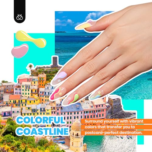 Beetles 53PCS Gel Nail Polish Set, 36 Colors Green Brown Gel Polish Kit - color: Travel Diary