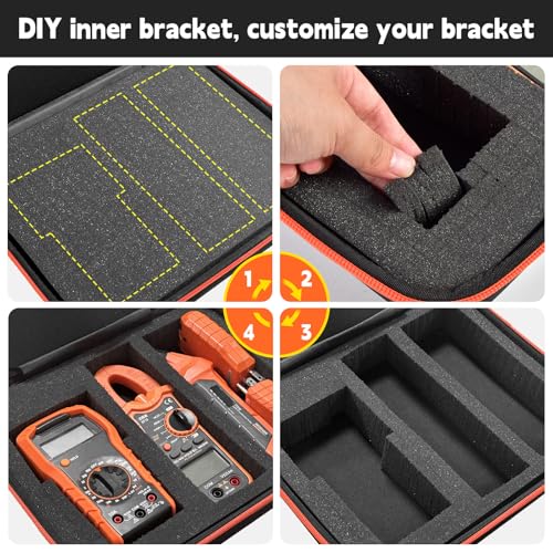 GWCASE Case for Klein MM300/325 Multimeter, Circuit Breakers,Clamp, Black-L - color: Black, size: L