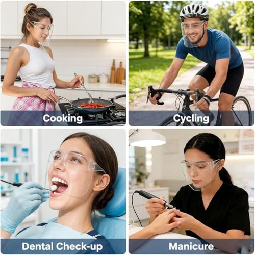 Face Shield Mask, Face Mask for Nail Drill, Clear Mask Full Face Protection, Reusable Anti-Fogging Exhaust Face Shield for Nail Art Tools Salon Studio Artists Enthusiasts Technicians