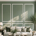 SMARTSTANDARD Precut Wall Molding Kit, Ready to Assemble, 6-Frame - color: White: Style 4