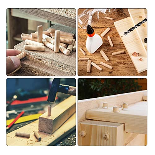 100 Pack Wooden Dowels 3/8 Inch Wooden Dowel Pins 1.5'' Dowel Rods Wood Sticks Reinforcing Wood Dowel for Furniture Repair Chair Table Cabinet Drawer Woodworking Joints Assembly Cabinet
