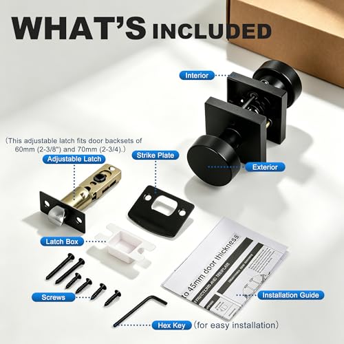 Interior Privacy Door Knob, Matte Black 3 Pack - color: Matte Black