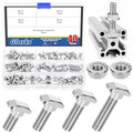 Glarks 80pcs M6 T Slot Drop-in Bolt with Hexagon Flange Nut Set, 12/16/20/25MM Hammer Head T-Bolt, T Shape Stud Sliding Screw, T Screw Stud for European Standard 30 Series Aluminum Profile - size: M6
