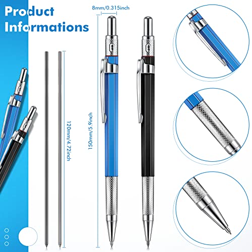 Gersoniel 2 Pcs Welders Pencil with 12 Round Refills Metal Welding Marker