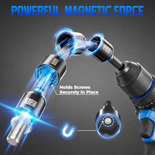DISEN 80-Pieces Magnetic Impact Nut Driver Set Metric & SAE
