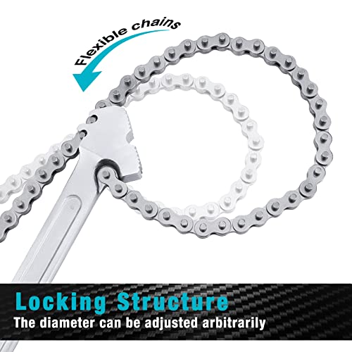 DURATECH 24-Inch Adjustable Chain Wrench, Oil Filter & Pipe Wrench - size: 24 Inch