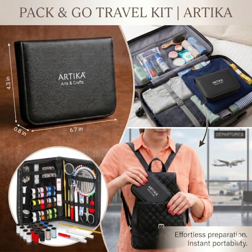 142-Piece Travel Sewing Kit for Adults & Kids, Small Needle & Thread Kit