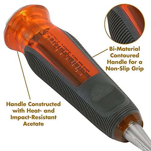 Buck Bros. 74811 1/4-Inch Wood Chisel, Full Tang Wood Carving Tools, Woodworking Tools for Carpentry, Trim Work, and DIY Projects, Hardened Steel Blade, Beveled Edge, Durable Non-Slip Handle - size: 1/4-Inch