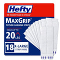 Hefty Picture Hanging Kit - 18 XL Pairs, Holds Up to 20 Lbs | Picture Hangers & Kit for Home Decor - Picture Hanging Hardware for Superior Adhesion on Frames, No Nails - size: XL - 18 Pairs