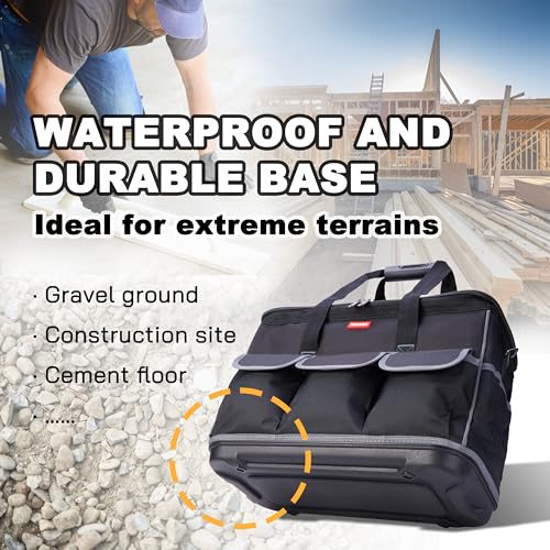 Rolling Tool Bag with Wheels - Aluminum Alloy Trolley for Electrician & HVAC
