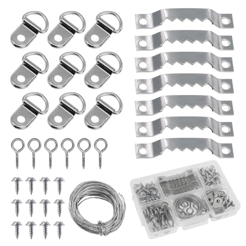 Picture Hanging Wire Kit D Rings Picture Hardware with Screws - size: size_4