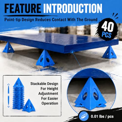 RUGLAMZHIP 40pcs Painters Pyramids, Painters Pyramid Stands (Blue) | Painter's Stands & Mini Tripods for Door Risers, Cabinet Doors, Paint Tent, Woodworking Tools, Cabinet Pouring Accessories - style: Blue-40pcs