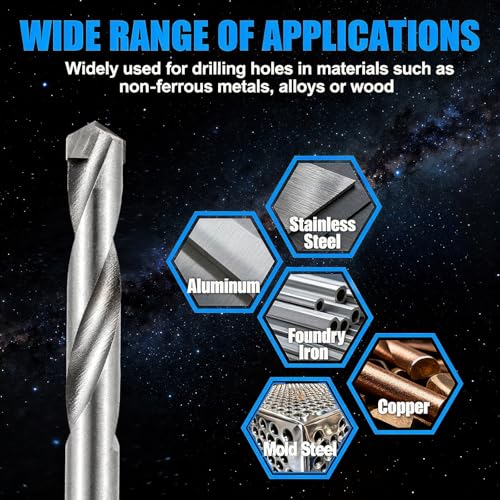 13 Pack Solid Carbide Twist Drill Bits, Alloy Hex Metal Drill Bits