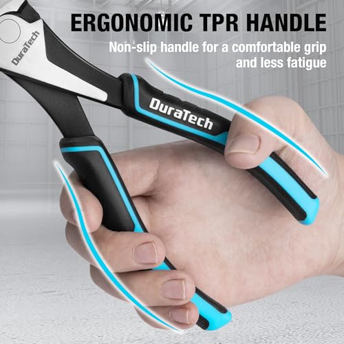 DURATECH 7" High Leverage Diagonal Cutters, Side Cutters, Wire Cutters