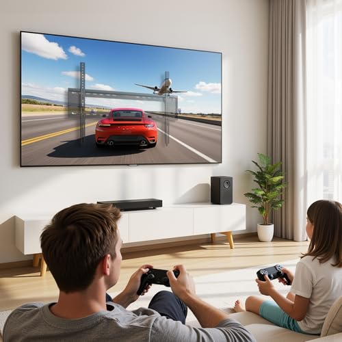 USX MOUNT Fixed TV Wall Mount for 65-120 inch Flat TVs up to 220 Lbs, Low Profile Wall Mount TV Bracket fits 16" 18" 24" 32" Stud Spacing, Max VESA 900x600mm for Most 100 98 90 85 86 inch TV - size: 65-120 inch