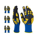 3 Pairs Work Gloves, Impact Resistant Gloves with Rubber Men Women - size: Small