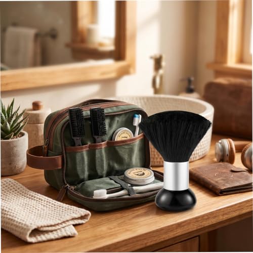 3 PCS Barber Brush Set with Neck Duster and Cleaning Brushes, Professional Barber Supplies for Hair Clipper and Styling Tool Maintenance