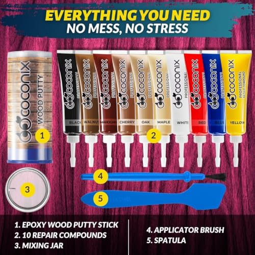COCONIX Laminate Flooring & Wood Furniture Repair Kit for Scratches & Dents