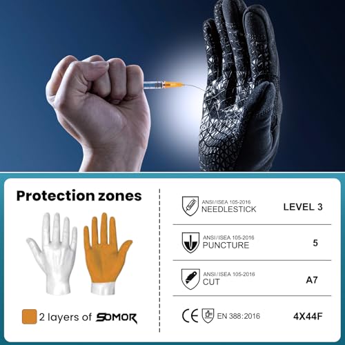 TAILI Level 3 Needle, Level 5 Puncture and A7 Cut Resistant Work Gloves, S