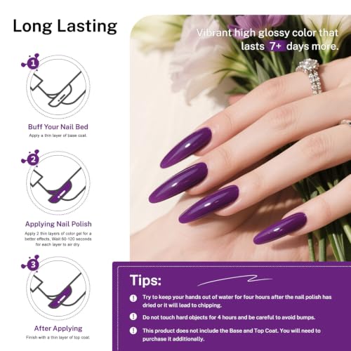 OpenLive 16.5ml Purple Nail Polish Large Volume Quick Drying Nail Polish, Fast Drying and Long Lasting Color Nail Art DIY Home Manicure Gift for Women - color: Purple