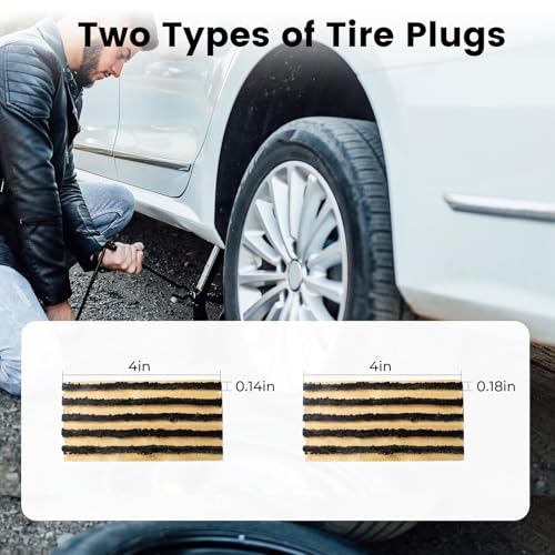 ETENWOLF Flat Tire Repair Kit with Plugs 16 Pcs, Heavy Duty Tire Plug Kit - color: Vivid Orange1