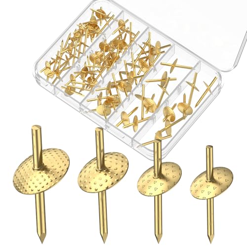 Uniclife 60 Pcs Picture Hangers, Picture Hanging Kit 4 Sizes - size: 60 Pcs, style: Gold