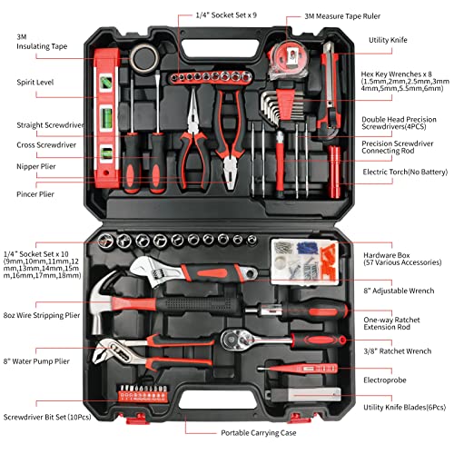 120-Piece Home Tool Kit with Toolbox for DIY & Home Repair