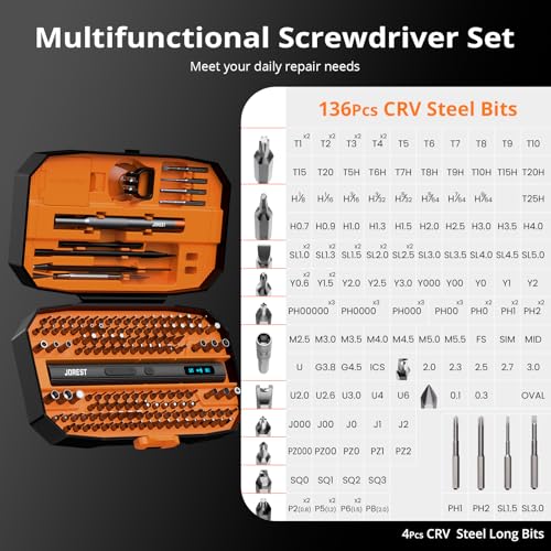 JOREST 155 in 1 Mini Electric Screwdriver, Precision Power Screwdriver Set - style: 155 in 1 Electric