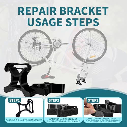 Portable Bike Repair Kit -- Magic Patch Maintenance Bracket for Bicycles, eBikes & Mountain Bikes, Tire Pry Bar, Waterproof Seat Cover, Carrying Case, Absorbent Cloth -- Compact Emergency Tool Set for Roadside & Home Repair