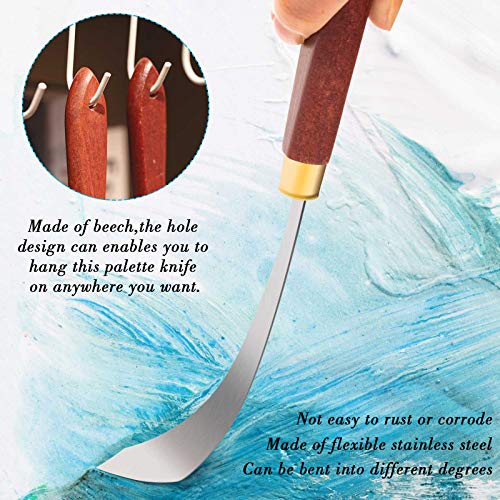 Honoson 2 Pcs Palette Knife Set Spatula Pallet Stainless Steel Wood Handle