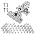 Mousike 50 Pack (25 Pair) Soft Close Cabinet Hinges, 1/2 Overlay Soft Close Hinges for Kitchen Cabinet, Stainless Steel, Built-in Damper, 100 Degree Opening Angle, 6 Way Adjustment - color: Silver, size: 50 Pack