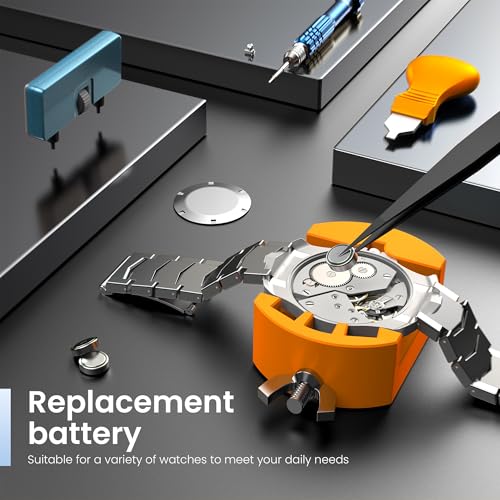 JOREST Watch Repair Kit for Battery Replacement & Link Removal, Resizing &Opener, Watch Repair and Cleaning Screwdriver Set, Wrench Back Remover, Spring Bar Tool