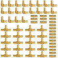 WiseWater 60 Pcs Pex Fittings, 1/2 inch T PEX Tee(20PCS) & 90 Degree Elbow & Straight Coupling, Brass Barb Crimp Pipe Fitting for Pex Pipe(Pack of 60), UPC Certified - size: ZH61902(1/2" PEX FITTINGS 60pk)