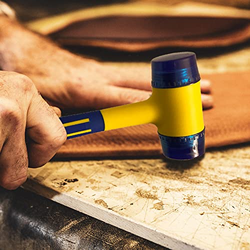 Rubber Mallet,KAIHAOWIN Small Mallet Hammer, Double-Faced Soft Mallet with Ergonomic Shaped Plastic Handle and Anti-Slip Coating for Jewelry, Leather Crafts, Woodworking 30mm - size: 30mm Anti-Shock/Slip Hammer