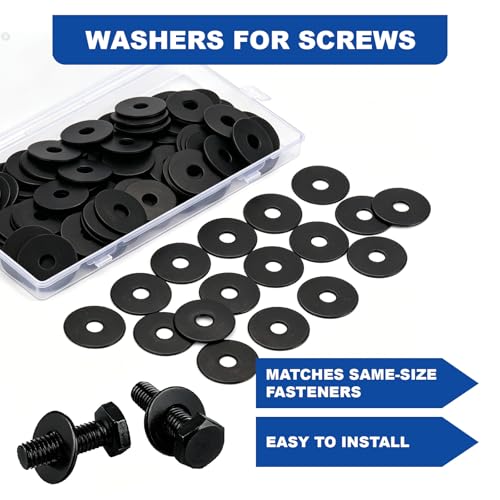 ZQZ 1/4 x 1 Stainless Steel Flat Washers, 100PCS Fender Washer 1" OD - size: B-1/4" x 1"-100 Pieces