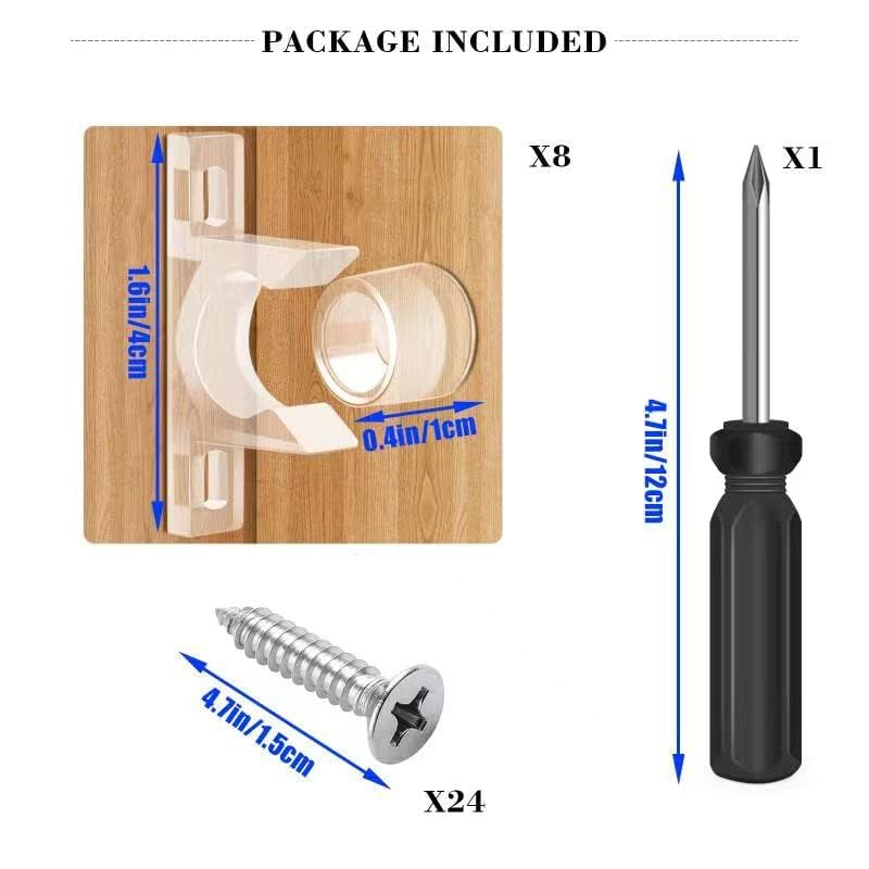 KIBBEH 8 Sets False Front Cabinet Clips Kitchen Cabinet Doors Replacement