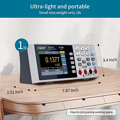 OWON XDM1041 Portable Digital Multimeter,3.5in Desktop Digital Multimeters, 55000 Counts LCD True RMS Temperature Tester Meter for Instruments and Laboratories, Factories - style: XDM1041