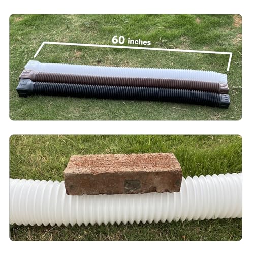 2 Pack Flexible Rain Gutter Downspout Extensions,Drain Downspout Extender,Gutter Extension Flexible,Down Spout Drain Extension Pipes,Extendable from 21 to 60 Inches (White) - color: 2pcs white