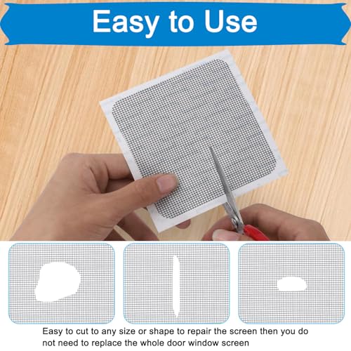 10 Sheets Window Screen Patches Repair Kit, Repair for Window and Door Tears Holes,Fiberglass Screen Tape Mesh Repair Suitable, 4"x 4"(10cm x 10cm) Gray - color: 10pack Grey