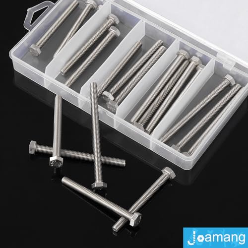 M6 x 60mm 65mm 70mm 75mm 80mm Hex Bolts, Hexagon Head Screws, 304 Stainless Steel(A2-70), Metric Fully Thread, Bright Finish, Assortment Kit 20PCS - size: M6x60-80mm(20PCS)
